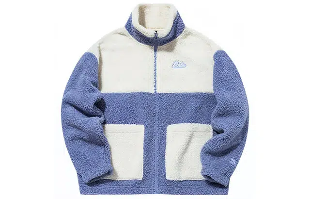 安踏 生活系列 羊羔绒立领运动加绒夹克外套 女款 莺语蓝