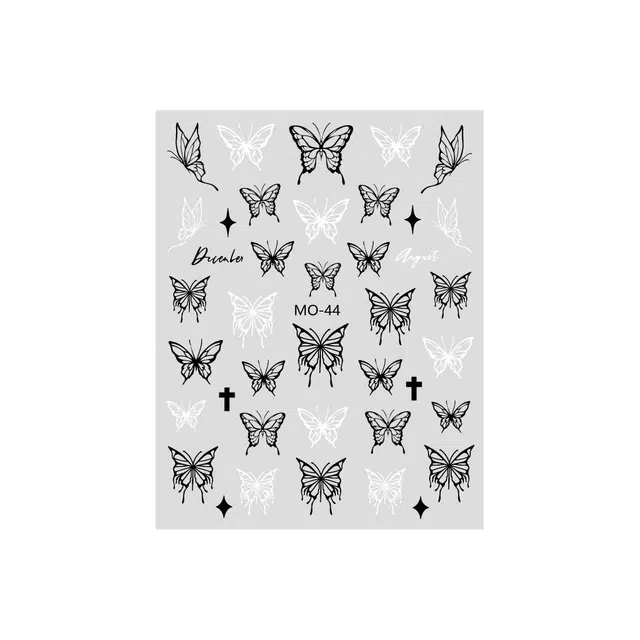 计轩 浮雕立体蝴蝶美甲贴纸 手绘饰品贴