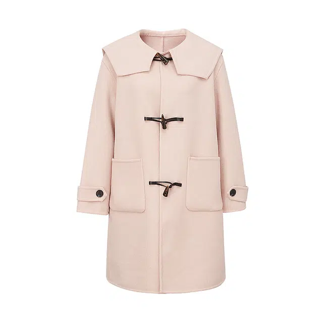 美特斯邦威 国潮宽松纯色翻领长袖大衣 女款