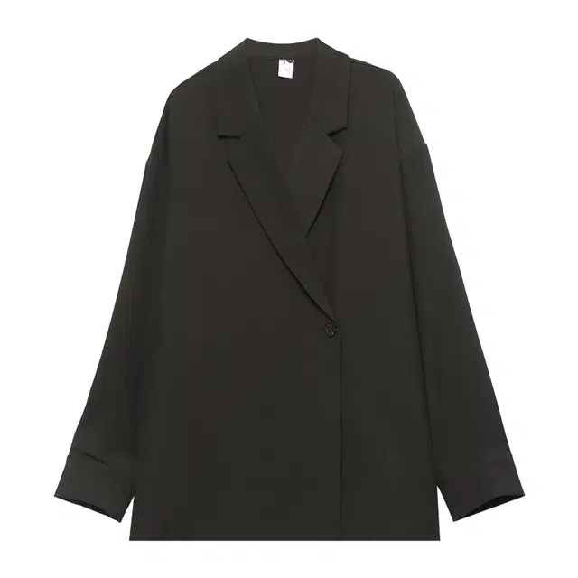 木果果木 纯色宽松一粒扣中长款西装 女 黑色