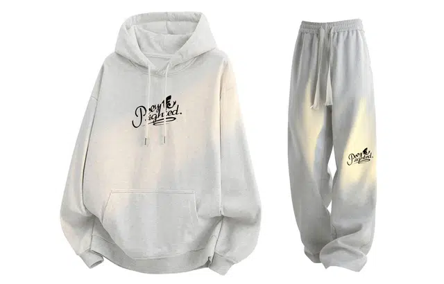 王者荣耀 澜款美式复古连帽套头上衣字母印花百搭直筒抽绳长裤卫衣长袖搭配宽松阔腿卫裤潮流潮牌学院风休闲运动套装 男女同款