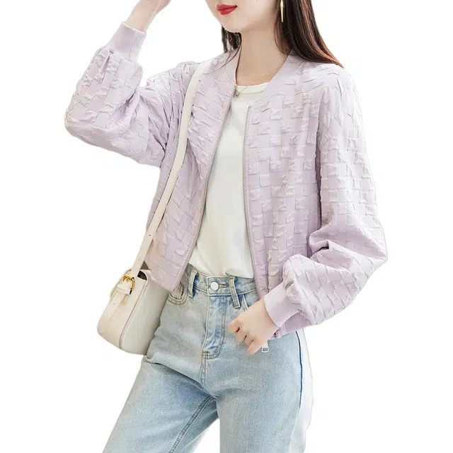 【dme】 菱格纯色棒球服 女款