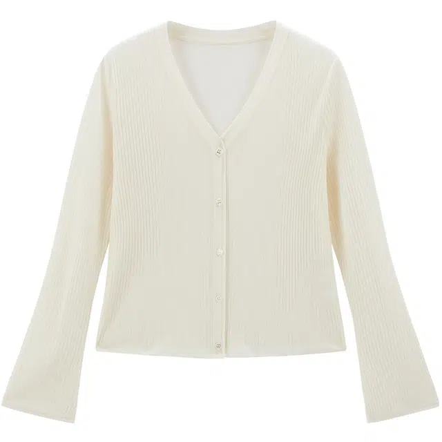 太平鸟 轻薄竖条纹夏日外搭空调衫长袖针织衫 女款