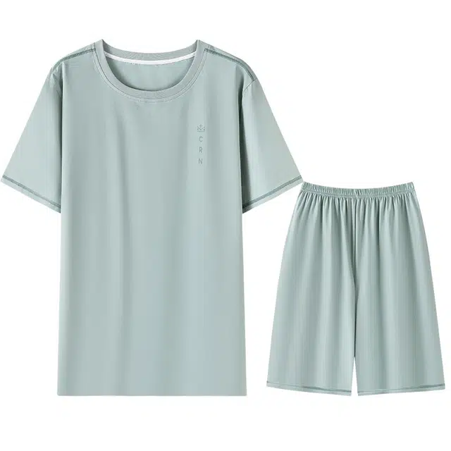 向薇 青年学生时尚舒适短袖薄款家居睡衣套装 男款