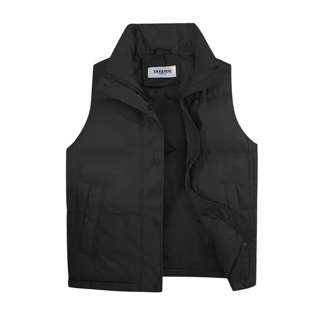 鸭鸭 纯色休闲单排扣立领无帽羽绒加厚马甲 女款