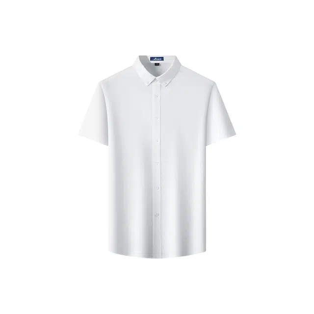 富铤 舒适纯色商务休闲百搭短袖衬衫 男款
