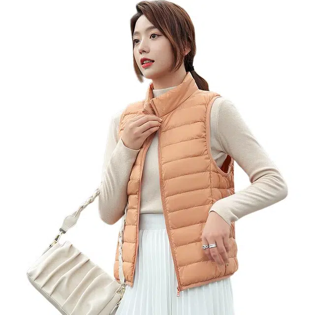 雅鹿 轻薄羽绒服马甲女短款外穿背心内搭时尚保暖 女款