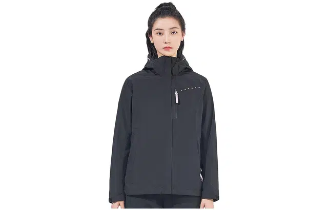 探路者 纯色拉链连帽运动三合一冲锋衣 女款