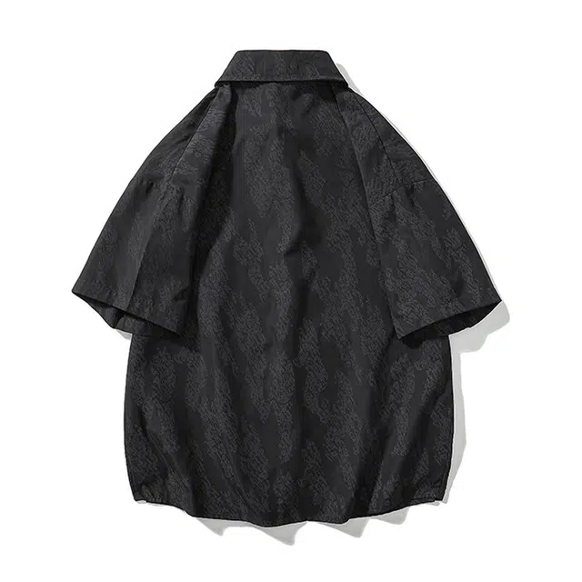 【dme】 美式休闲男夏季薄潮牌潮流宽松衣服日系短袖衬衫 男女同款