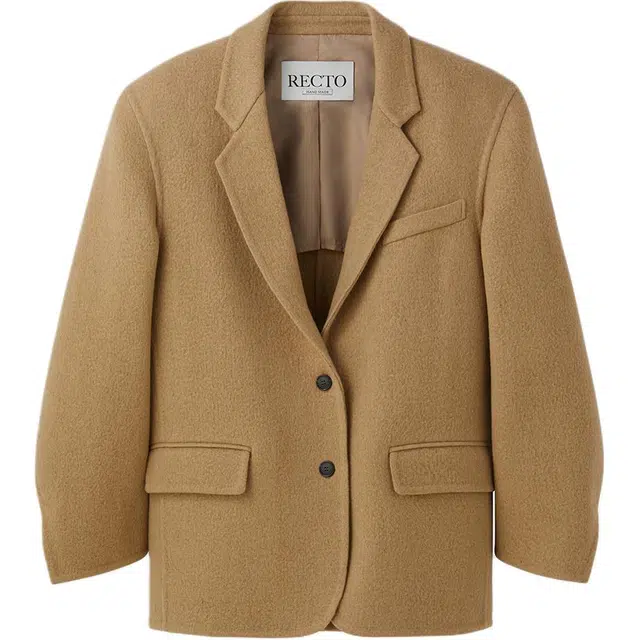 RECTO FW24 HANDMADE SINGLE BREASTED OVERSIZED JACKET CAMEL