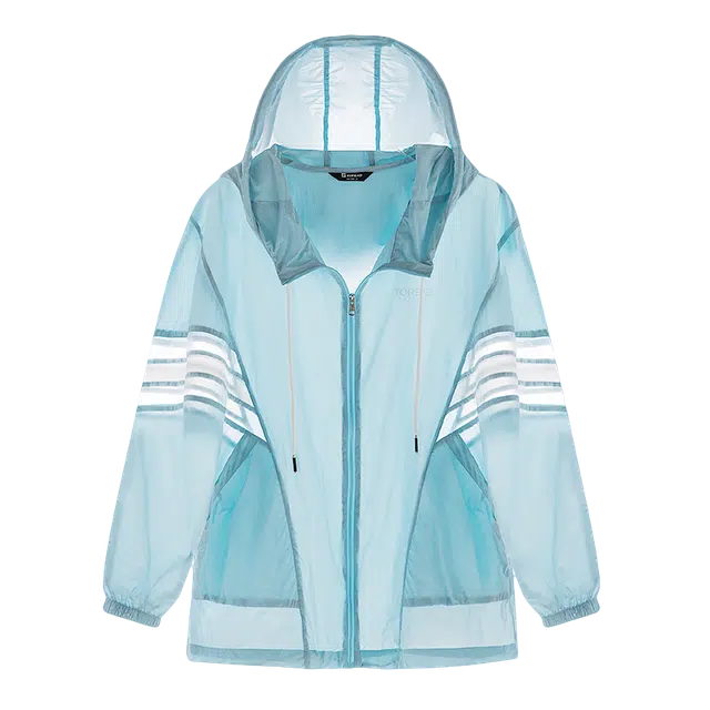 探路者 撞色拉链防晒透气连帽皮肤衣 女款