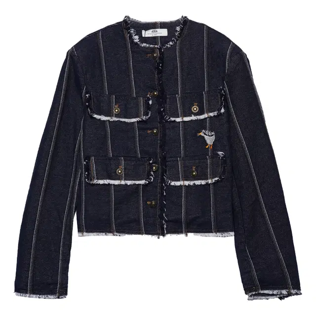 木果果木 时尚通勤百搭截短外套 女款 深牛仔蓝