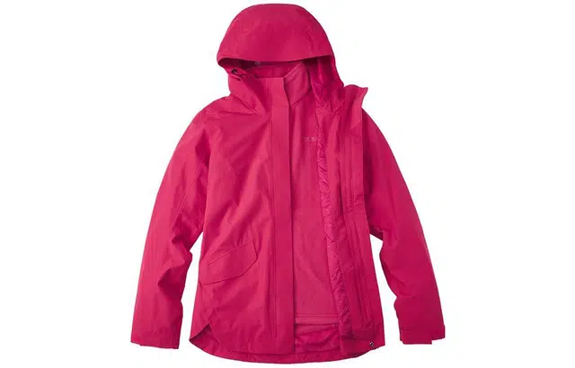 探路者 纯色连帽套头拉链三合一冲锋衣 女款