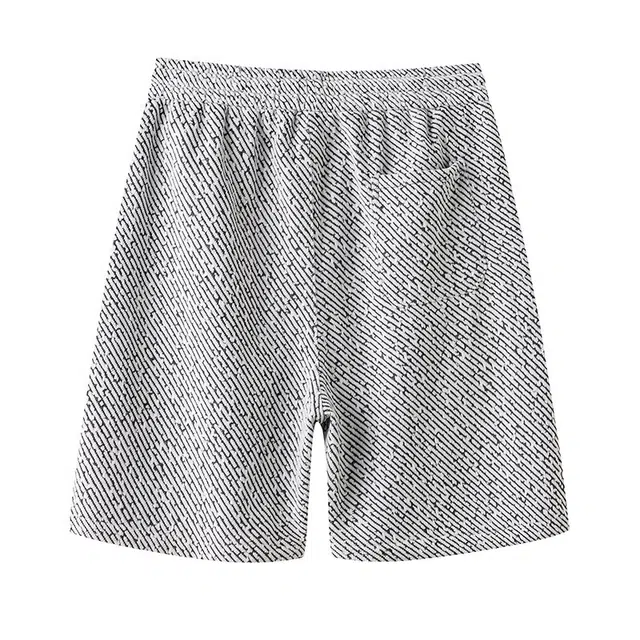 臣目 小香风针织潮牌斑马条纹美式高级感运动风五分休闲短裤 男款