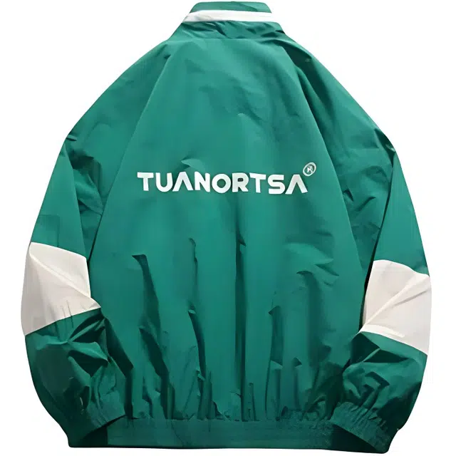 雅鹿 美式复古撞色拼接立领运动街头宽松休闲夹克外套 男款