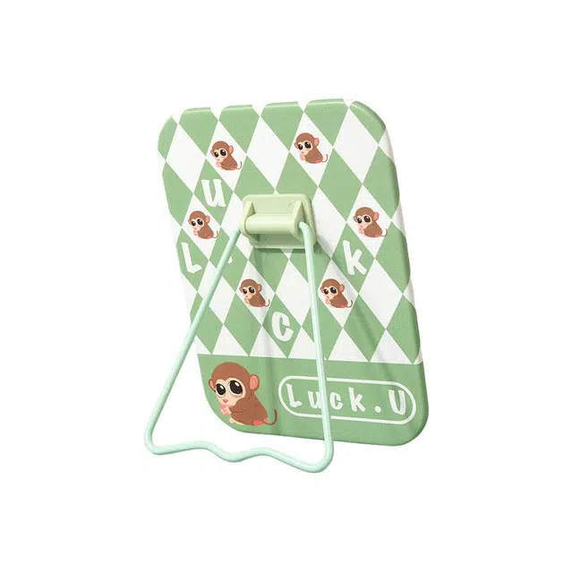 计轩 折叠台式可立可挂卡通小型便携镜子