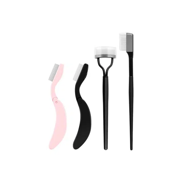 计轩  螺旋细齿折叠眉梳+睫毛梳化妆刷组合 细节柔软 四件套