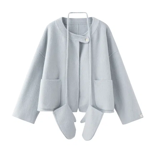 花栗鼠小姐 基础百搭纯色日常甜美截短外套 女款