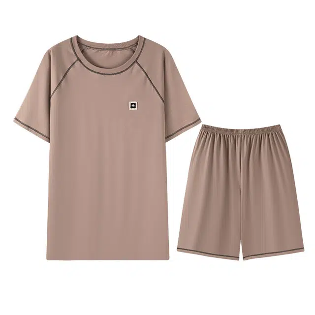 向薇 薄款短袖凉感简约家居睡衣套装 男款