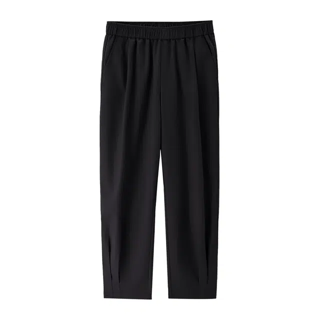 佐丹奴 纯色打褶裤脚松紧梭织九分休闲裤 女款