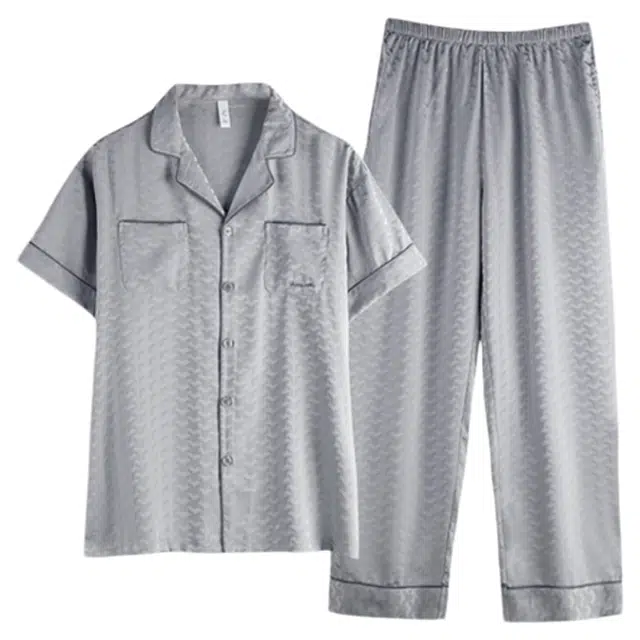 潞优野 高级感短袖凉感家居服睡衣套装 男款