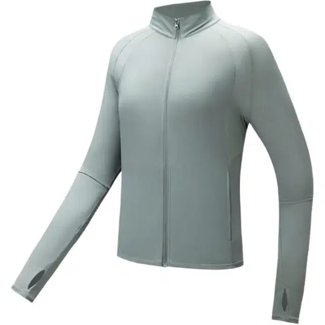 超级安踏 纯色拉链立领舒适百搭 降温防紫外线防晒服 女款 星钻灰