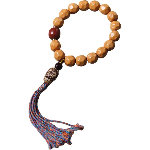 得笙陌 奶酪款全品龙炎料好运流苏国风转运珠文艺范小众 猴头核桃 手串 男女同款情侣款