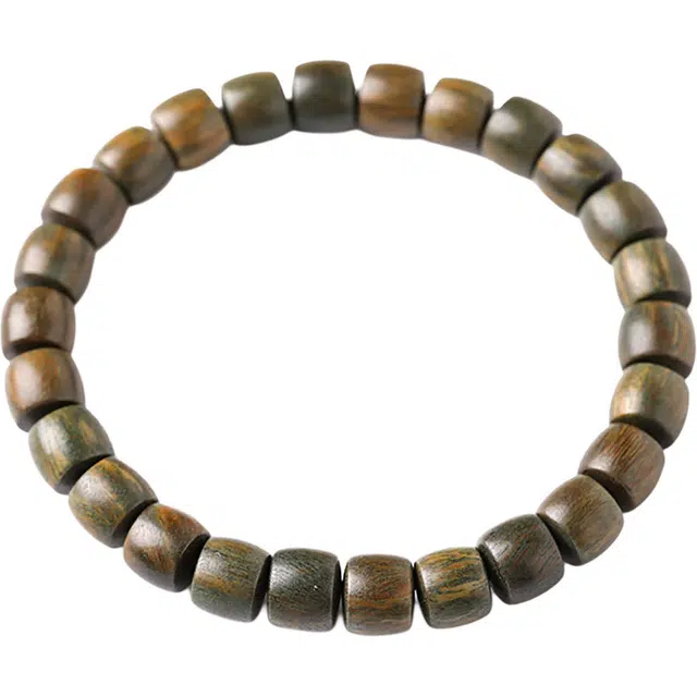 三檀小舍 招财转运旺事业国风国潮新中式复古单圈佛珠好运平安喜乐小众百搭高级轻奢 绿檀 手串 男女同款情侣款