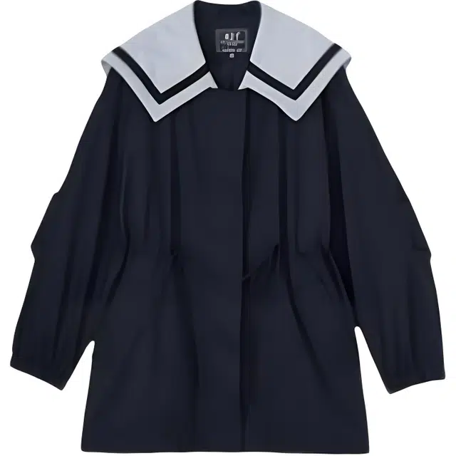 桴生 时尚中长款学院风海军领宽松长袖风衣 女款