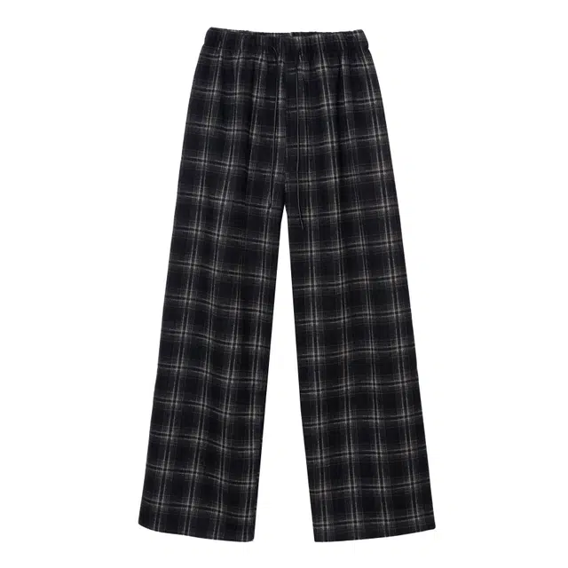 法文箱子 简约通勤宽松休闲裤 女款 黑格