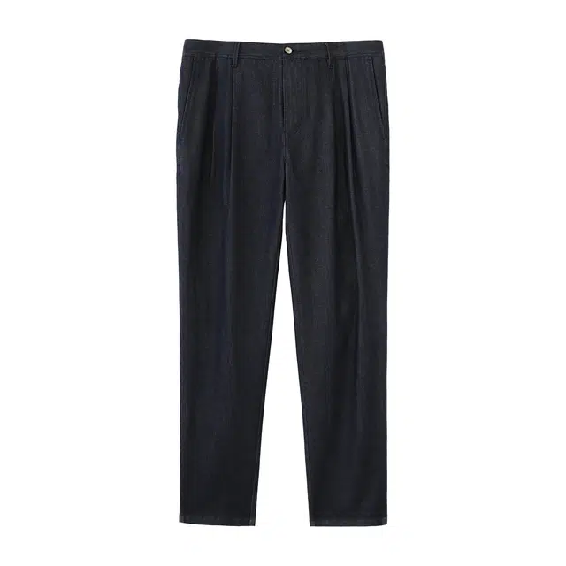 丹宁哲学 高档原色弹力双褶薄款休闲牛仔裤 男款