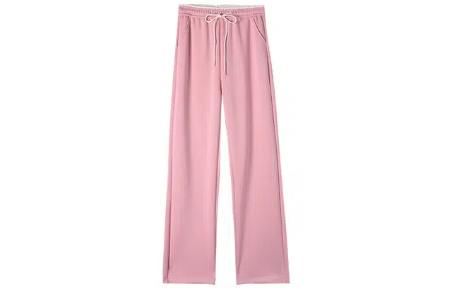 嬉皮少女 纯色高腰宽松阔腿休闲裤 女款 粉色