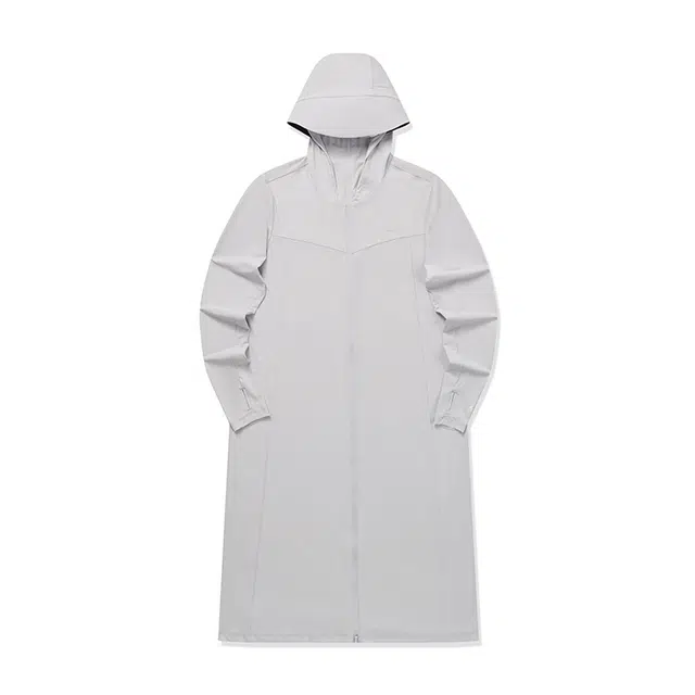 鸿星尔克 简约时尚美式复古宽松舒适设计感轻便长款基础长袖 防紫外线防晒服 女款 无界灰