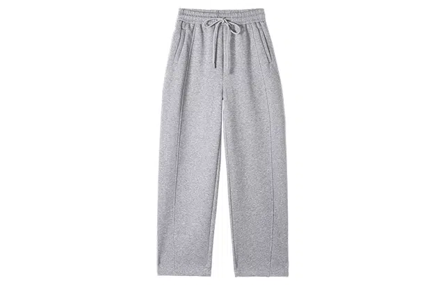 嬉皮少女 简约纯色高腰宽松阔腿休闲裤 女款 花灰色