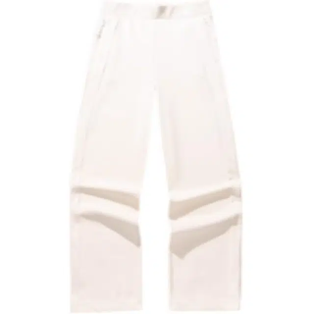 超级安踏 运动生活系列 纯色中腰系带舒适透气直筒休闲裤 女款 素杏