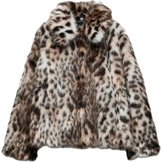 ZARA ZW Leopard Fur Jacket
