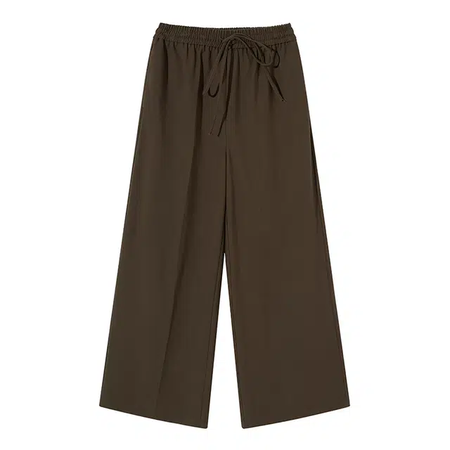 区区欧阳 纯色宽松高腰直筒阔腿休闲裤 女款