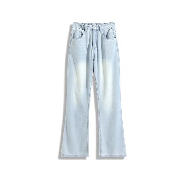 欧路得 潮牌美式宽松做旧休闲弯刀牛仔裤 男款