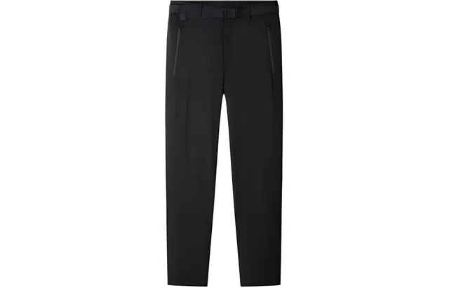 探路者 纯色中腰舒适百搭透气直筒休闲裤 女款 黑色