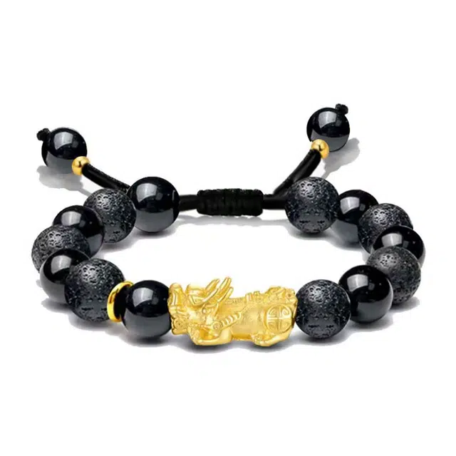 余笙情 【招财纳福】吞金兽貔貅转运珠国潮礼盒国风佛珠盘玩百搭#好运 黑檀 手串 男女同款情侣款