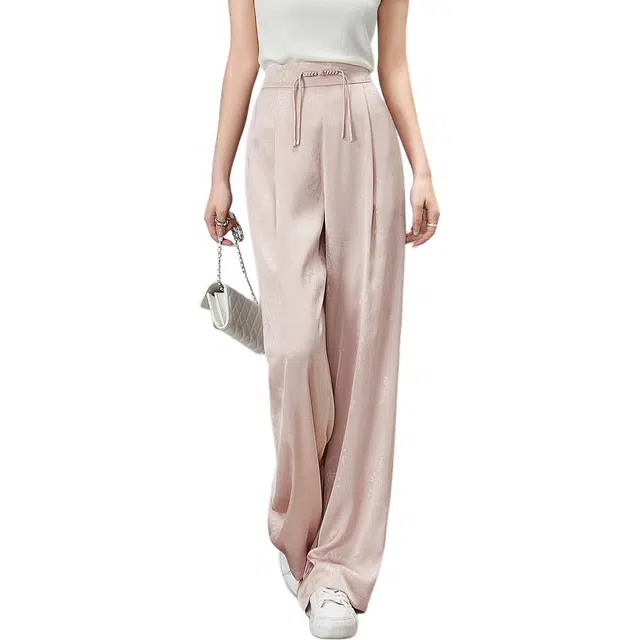 【dme】 纯色松紧宽松直筒休闲裤 女款