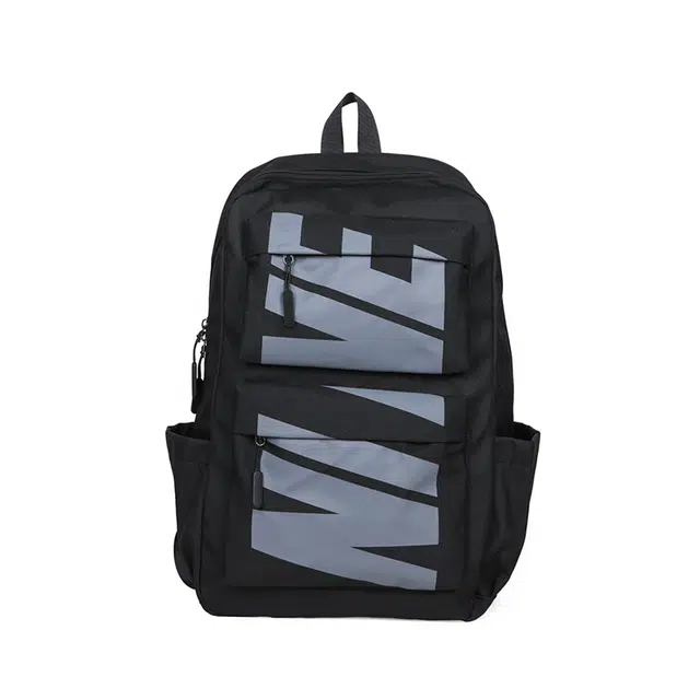 泰格奴 字母印花轻便简约大容量运动耐磨背包初中生高中生大学生上课百搭书包 尼龙 双肩包 常规 男女同款情侣款 黑色/白色/灰色/蓝色