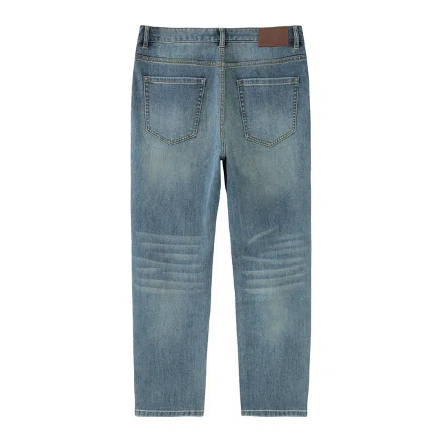 丹宁哲学 复古水洗舒适弹力中腰修身直筒春秋长裤牛仔裤 男款