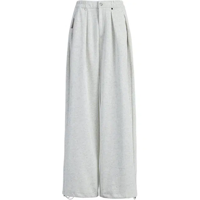 玫丝朵 纯色简约慵懒美式阔腿宽松垂感拖地休闲裤 女款