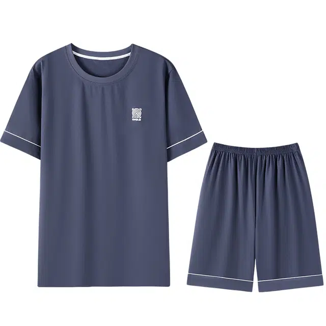 向薇 短袖透气休闲时尚简约可外穿家居服睡衣套装 男款