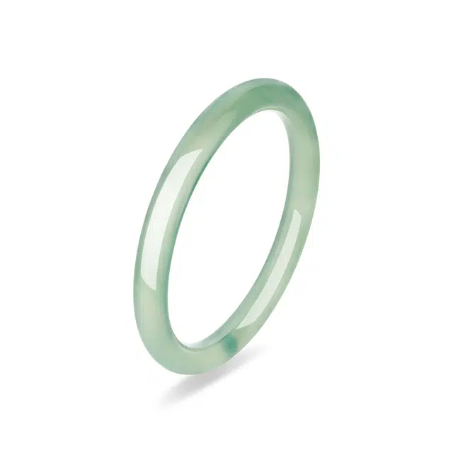 【古典美人】 兰慕茵诺 青山黛油青素玉素圈一步一响叮当镯 新中式国风清冷感贵妃镯 冰透显白 #好运天然 玉髓 手镯 女款