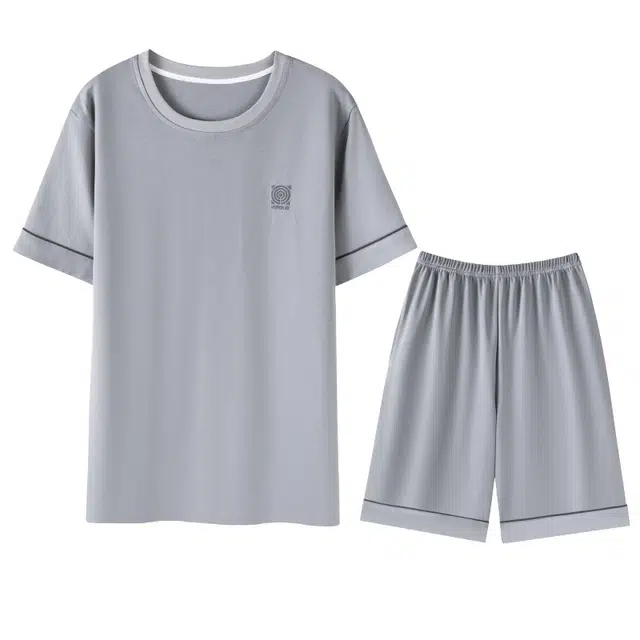 向薇 短袖圆领休闲可外穿家居服睡衣套装 男款