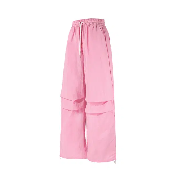 麓蔓蒂 甜酷多巴胺工装裤速干褶皱直筒裤休闲裤  女款