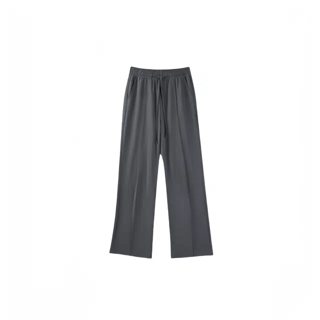 木清清 纯色舒适高腰休闲裤 女款 灰色