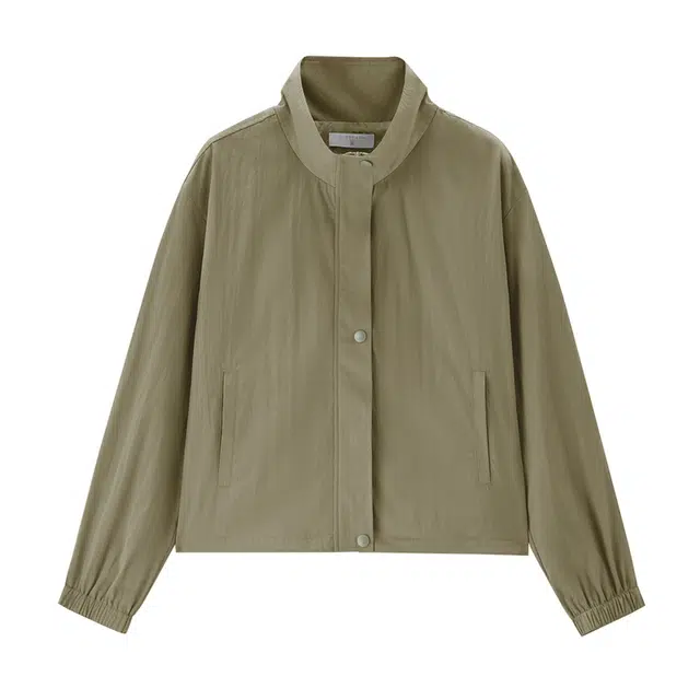 佐丹奴 纯色立领短款通勤时尚百搭长袖风衣 女款